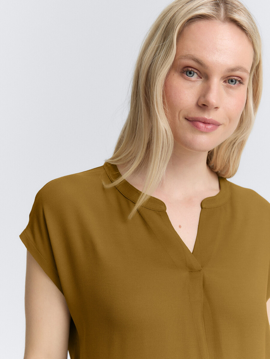 camisa blusa en mezcla de materiales