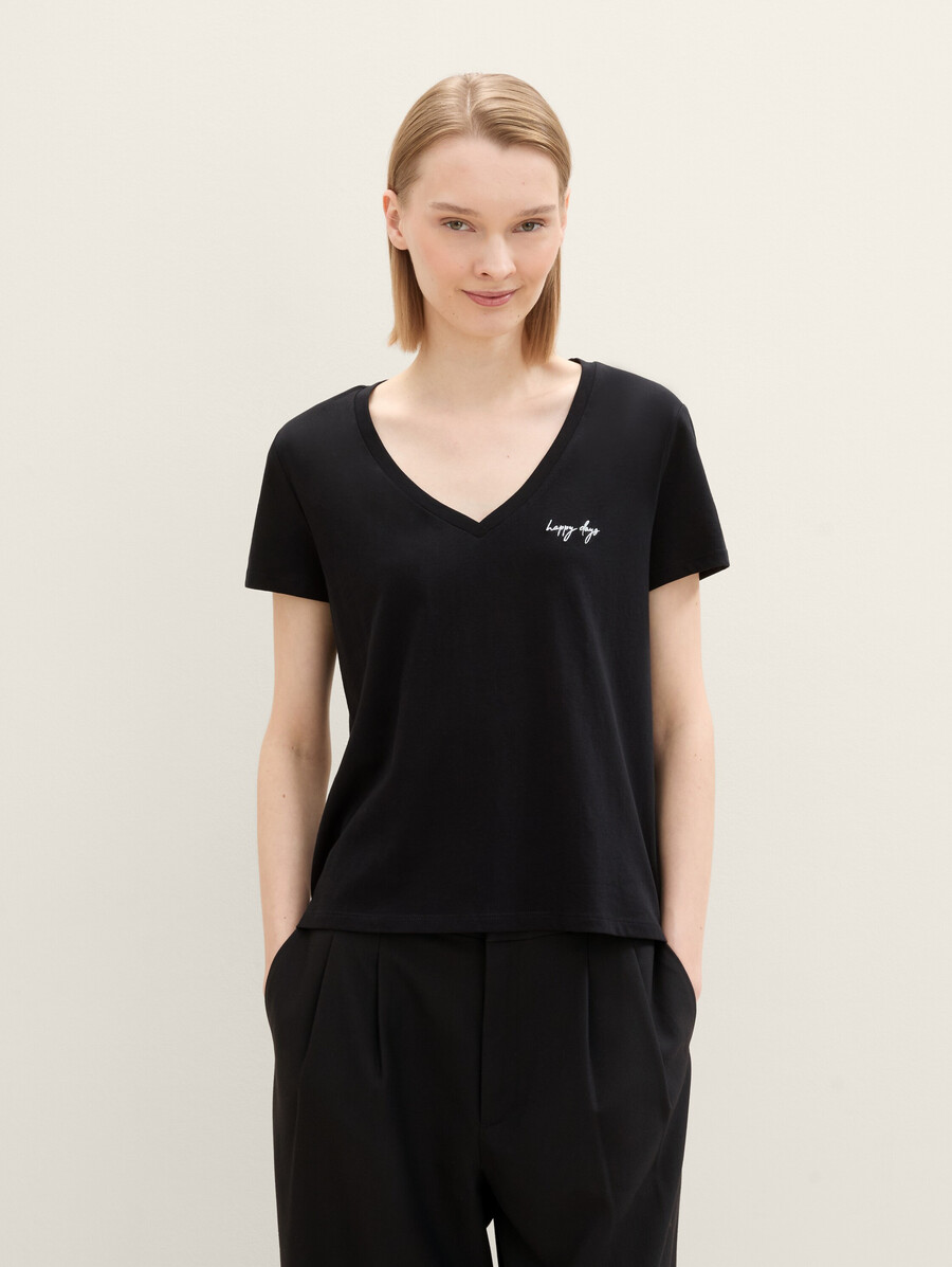 camiseta con cuello en v en pack de 2