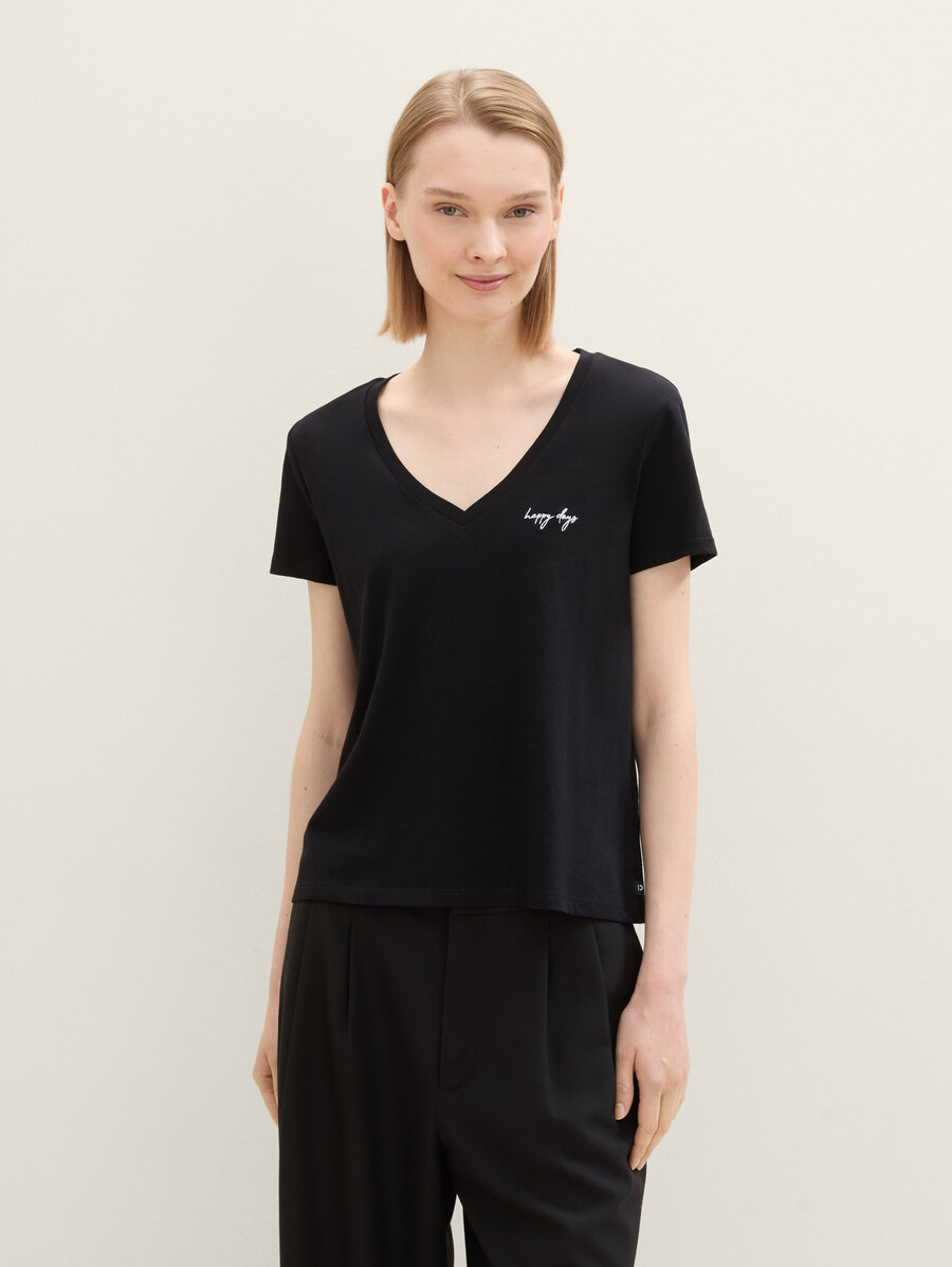 camiseta con cuello en v en pack de 2