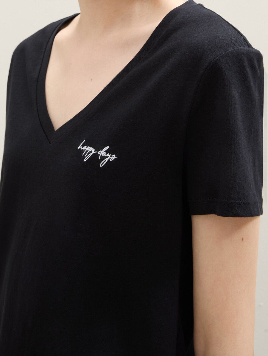 camiseta con cuello en v en pack de 2