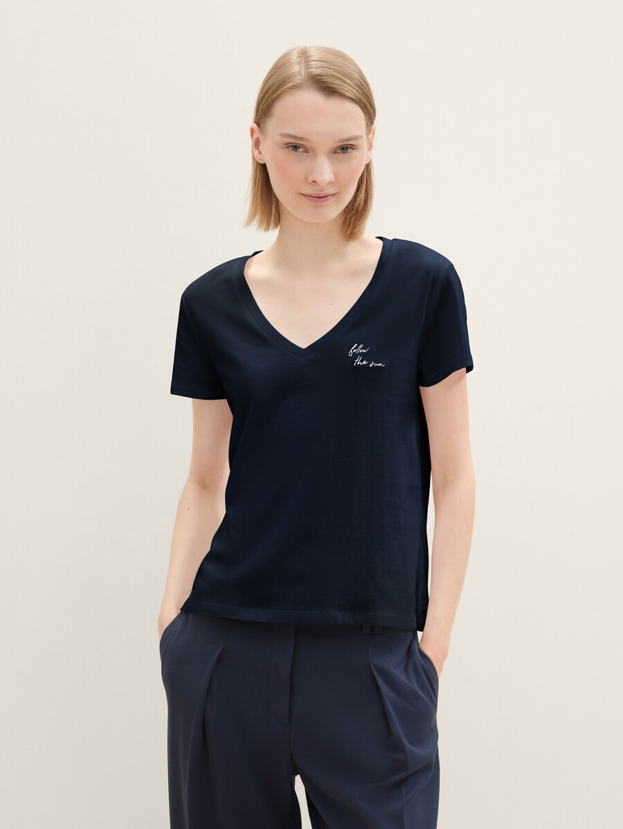 camiseta con cuello en v en pack de 2