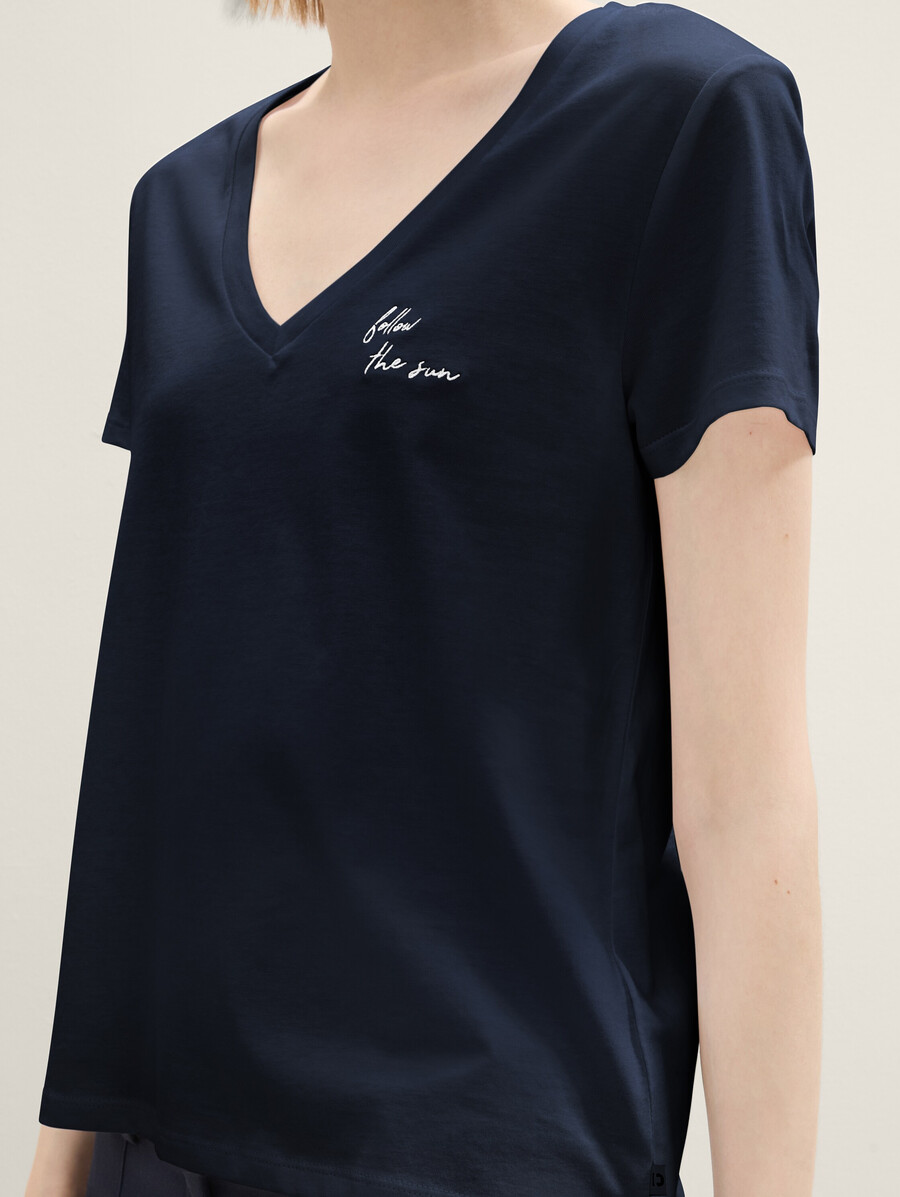 camiseta con cuello en v en pack de 2