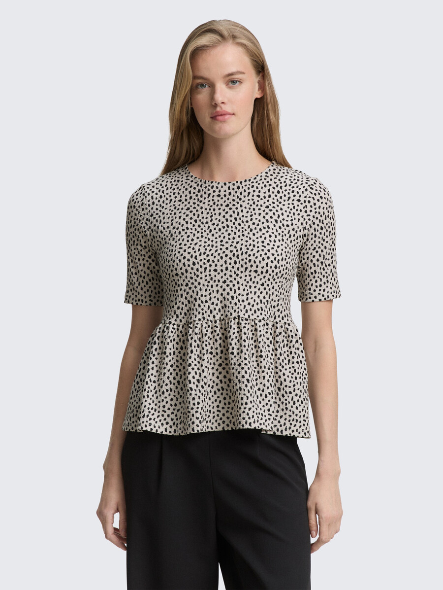 camiseta jacquard con peplum