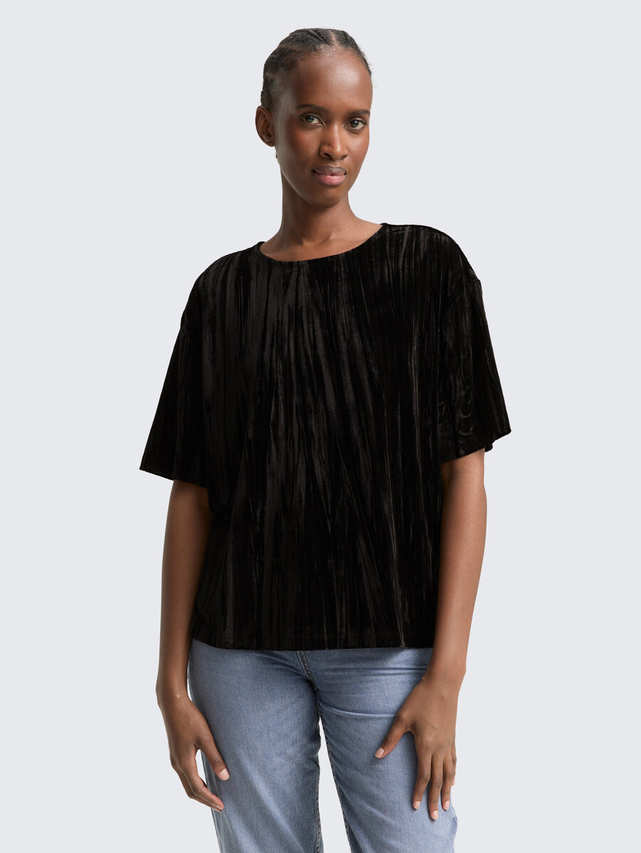 camiseta holgada de terciopelo