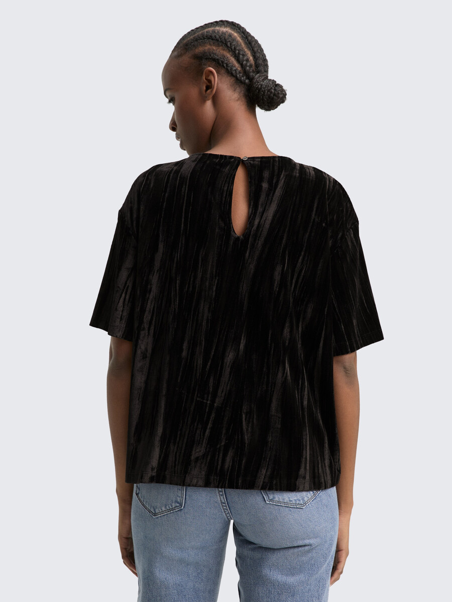 camiseta holgada de terciopelo