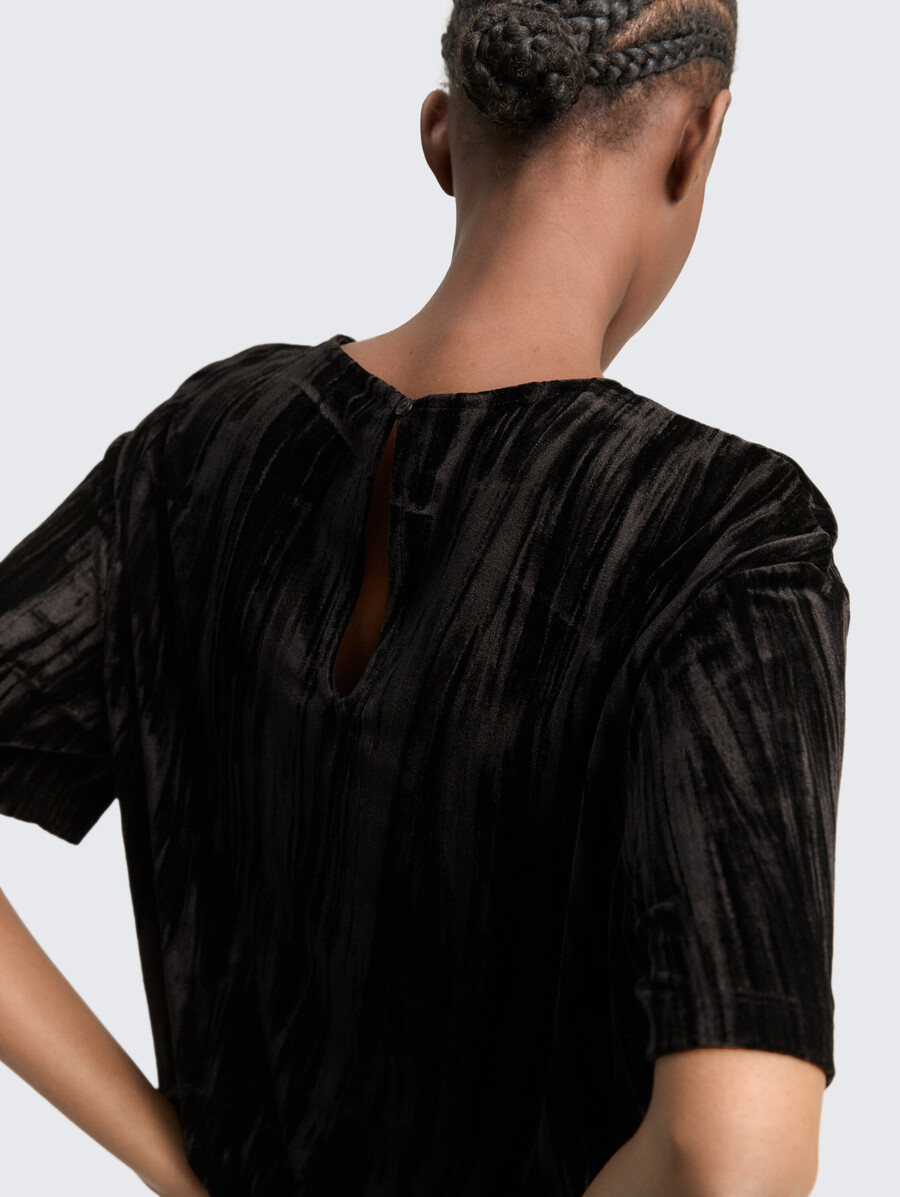 camiseta holgada de terciopelo
