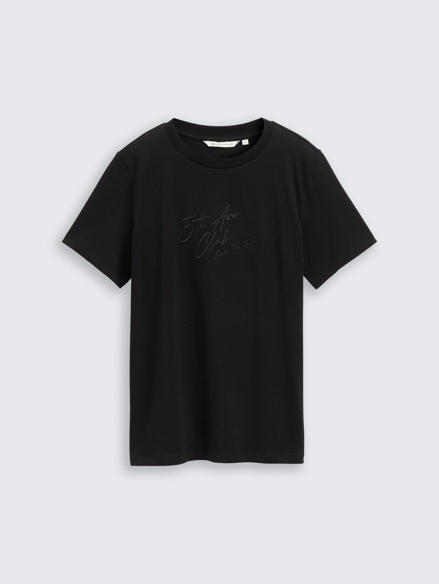 camiseta holgada con bordado de purpurina