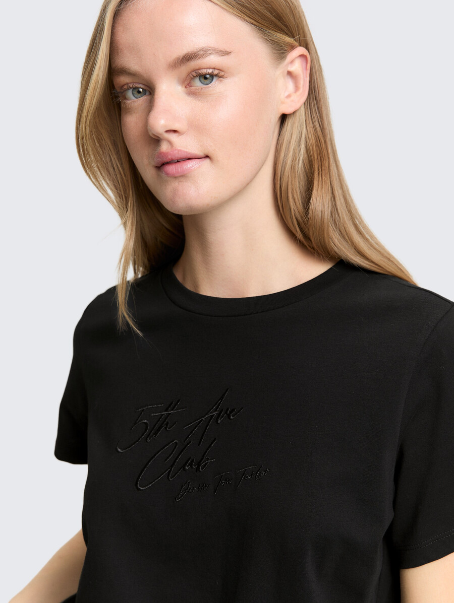 camiseta holgada con bordado de purpurina