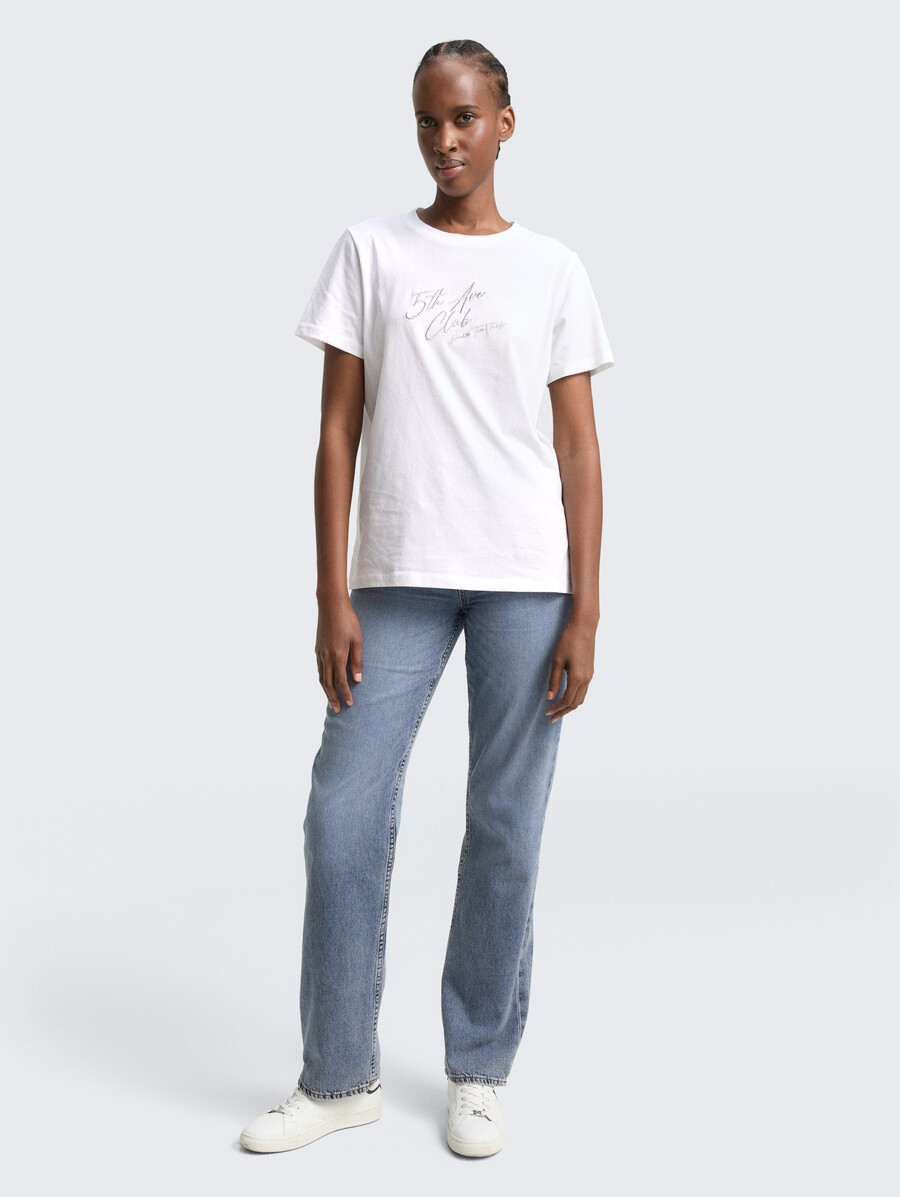 camiseta holgada con bordado de purpurina