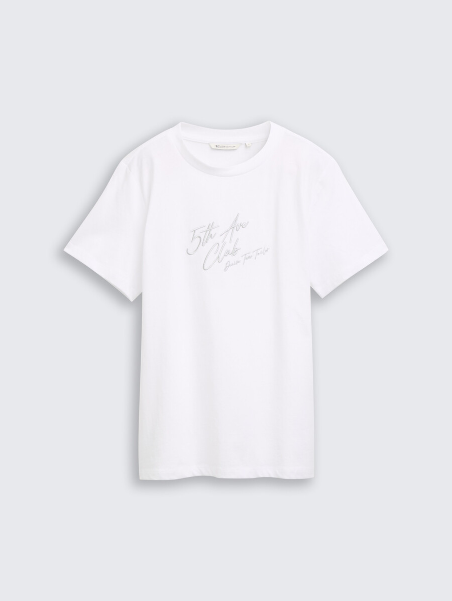 camiseta holgada con bordado de purpurina
