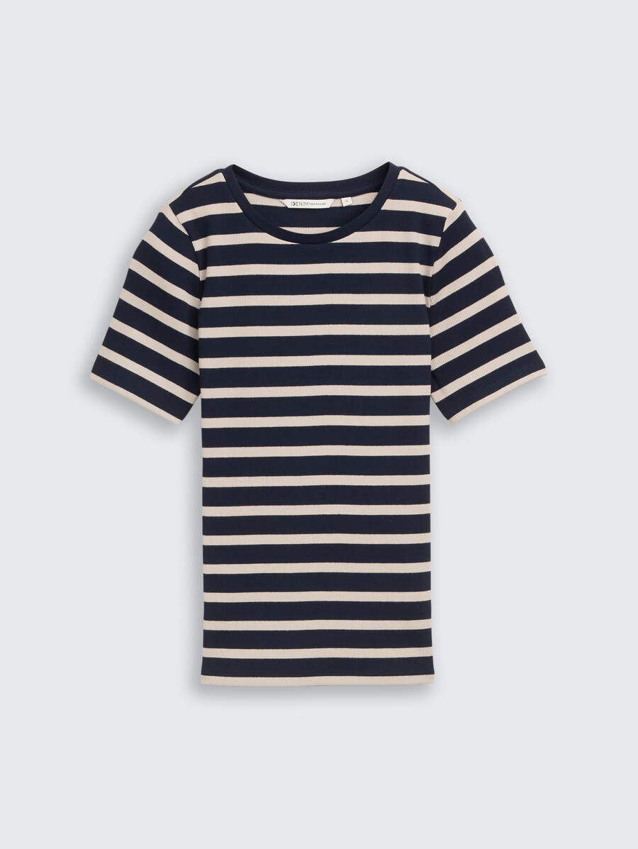 camiseta de corte entallado con estampado de rayas