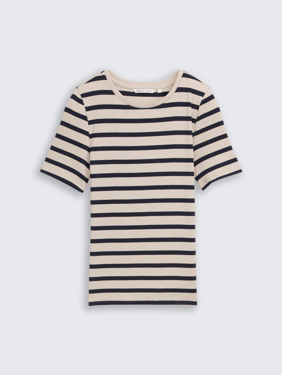 camiseta de corte entallado con estampado de rayas