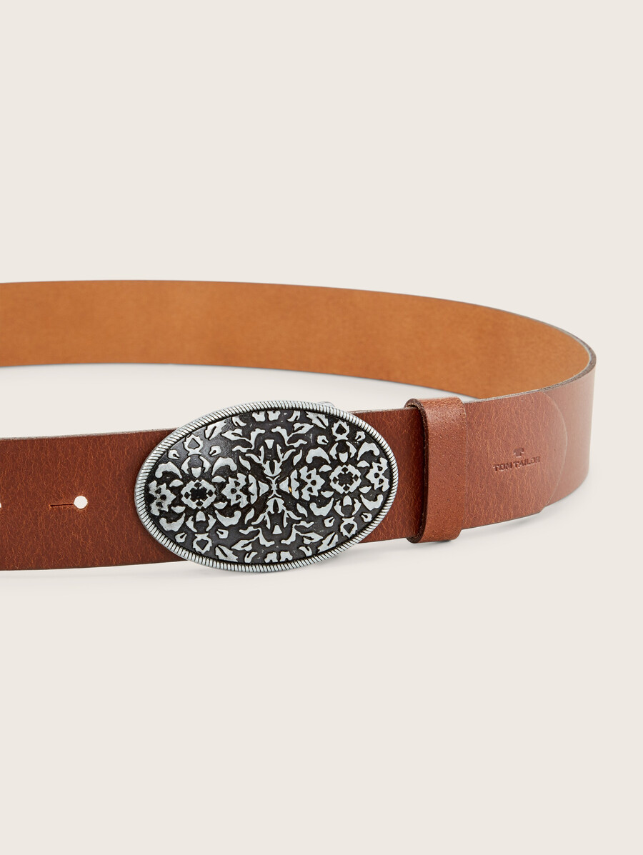 tttaylor talla grande - cinturón de piel con hebilla