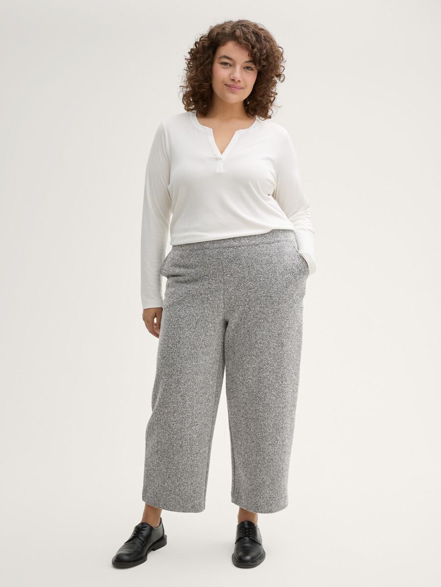tallas grandes - pantalón culotte cropped