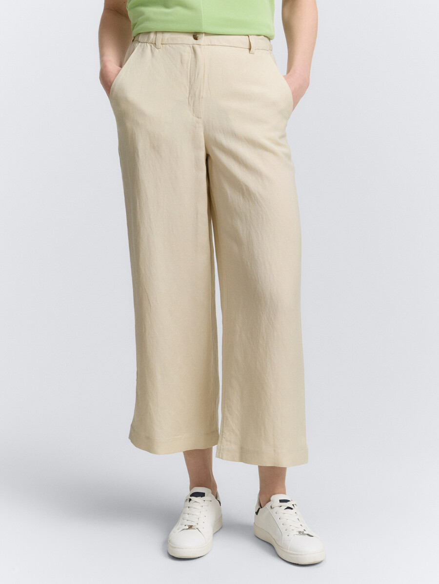 pantalón culotte con contenido de lino