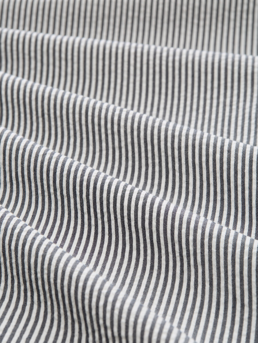 pantalón culotte de seersucker con cordón