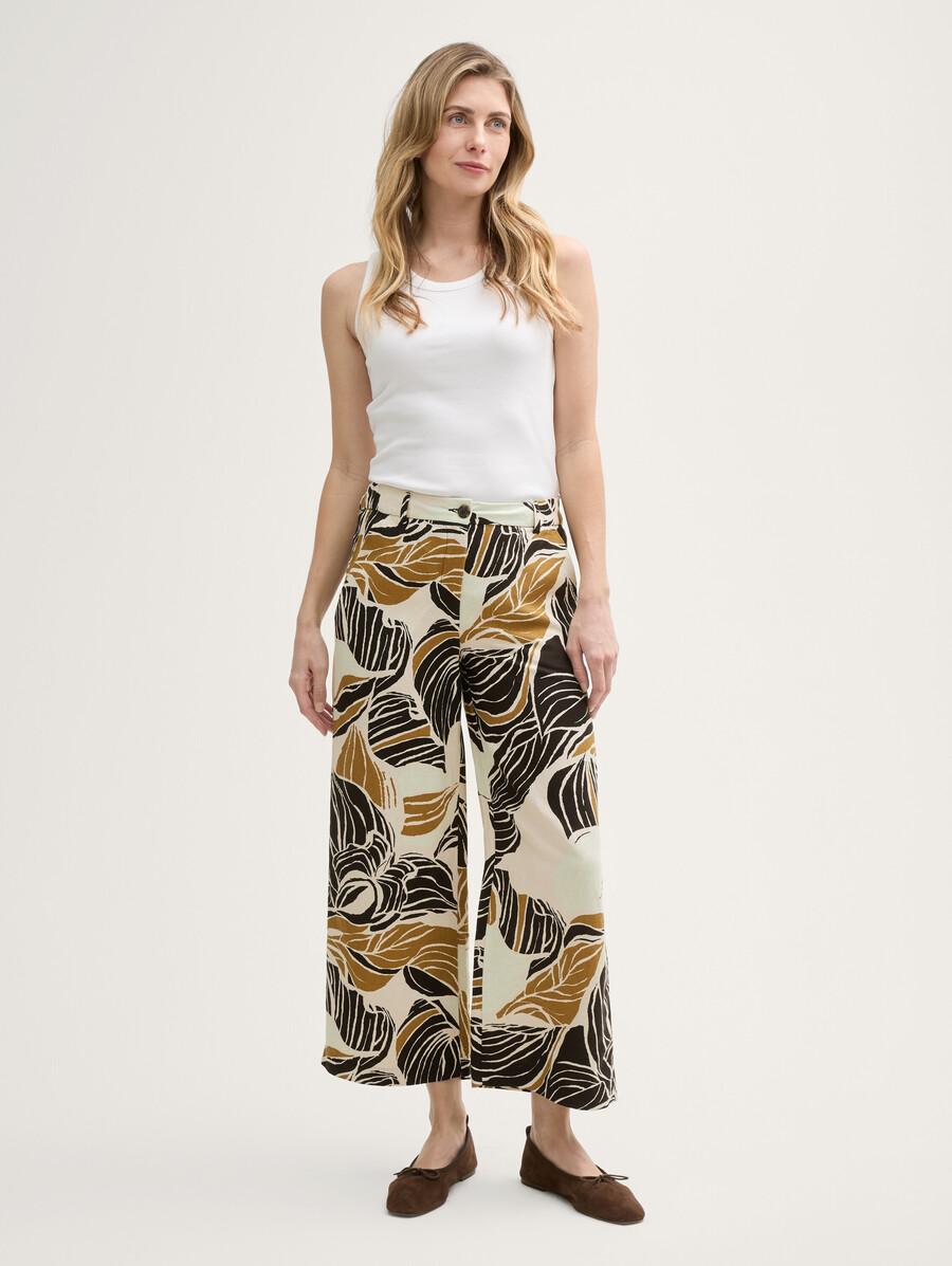 pantalón culotte con contenido de lino