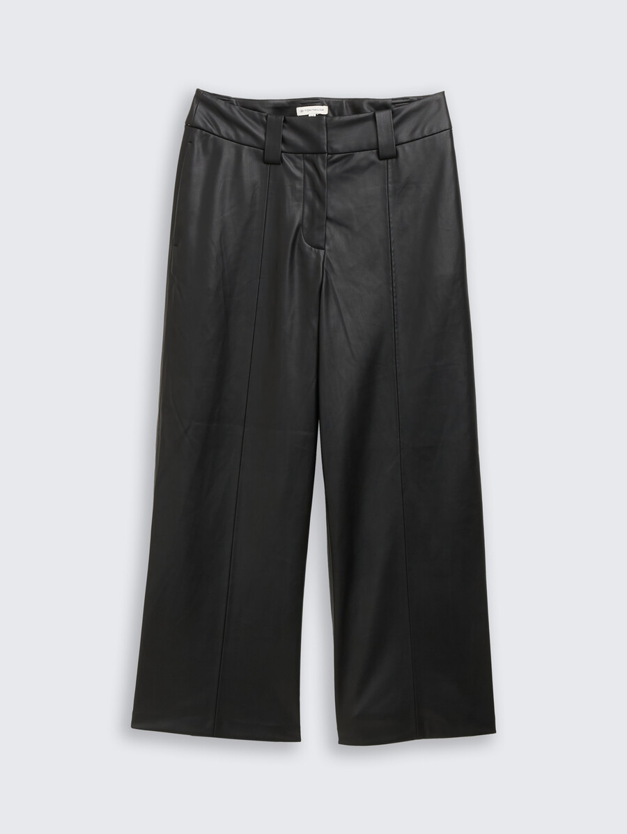 pantalón culotte en efecto cuero