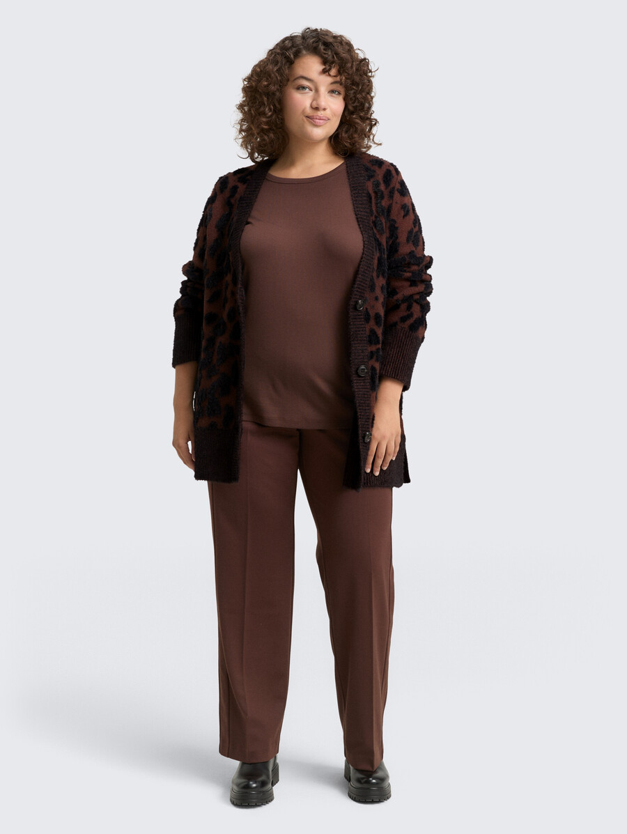 talla grande - cárdigan holgado con estampado de leopardo