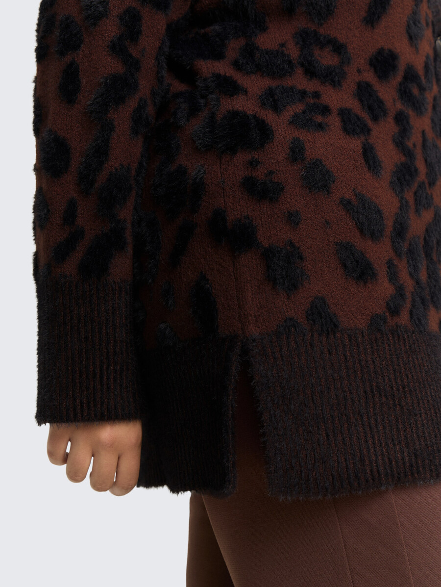 talla grande - cárdigan holgado con estampado de leopardo