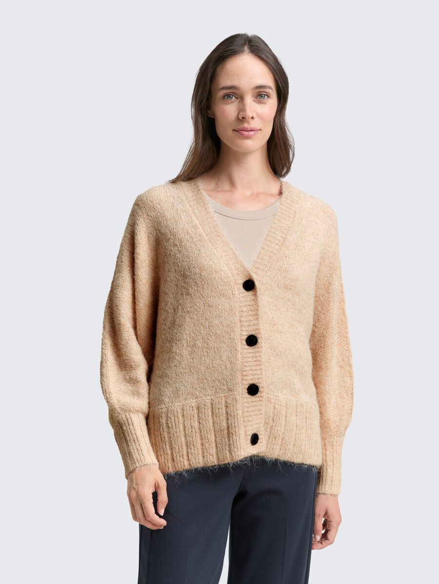cárdigan oversize con contenido de lana