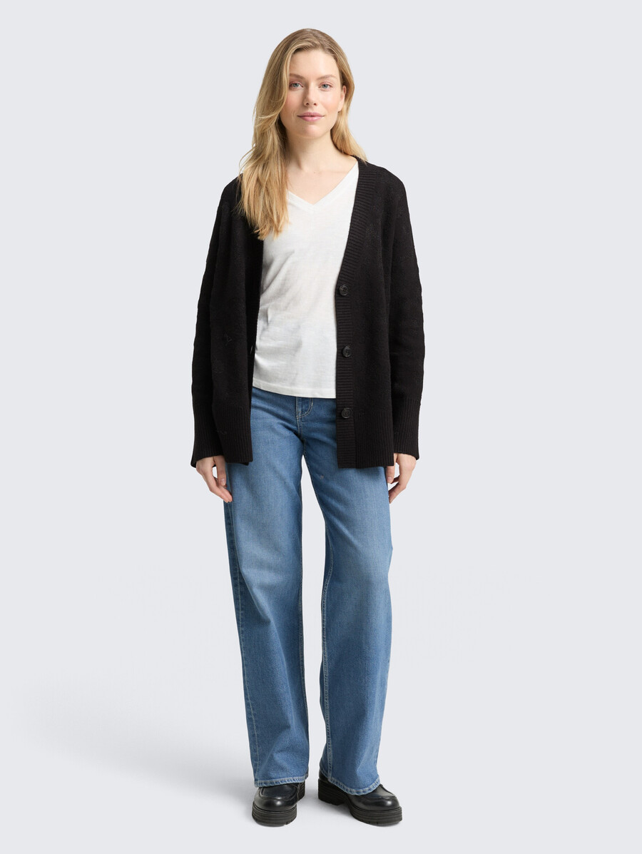 cárdigan oversize con efecto brillo