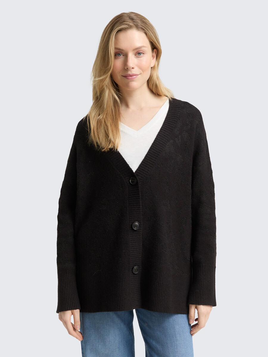 cárdigan oversize con efecto brillo