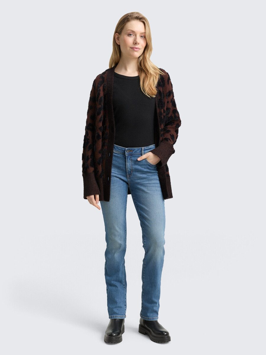 cárdigan oversize con estampado de leopardo