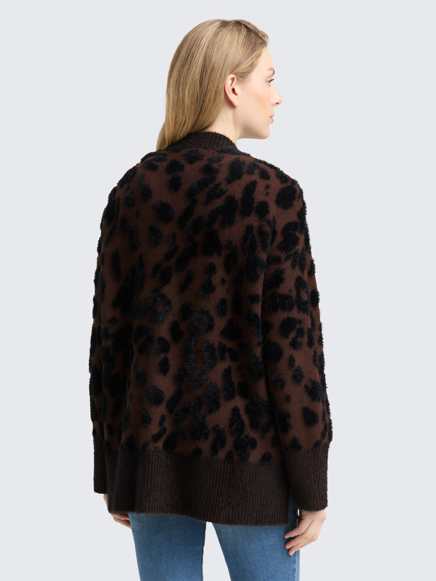 cárdigan oversize con estampado de leopardo