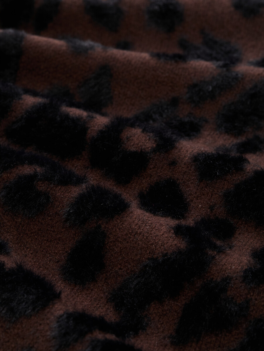 cárdigan oversize con estampado de leopardo