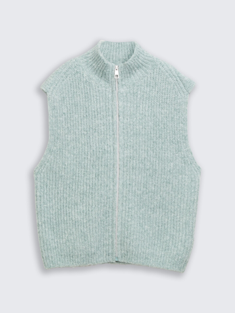 jersey sin mangas con cuello alto