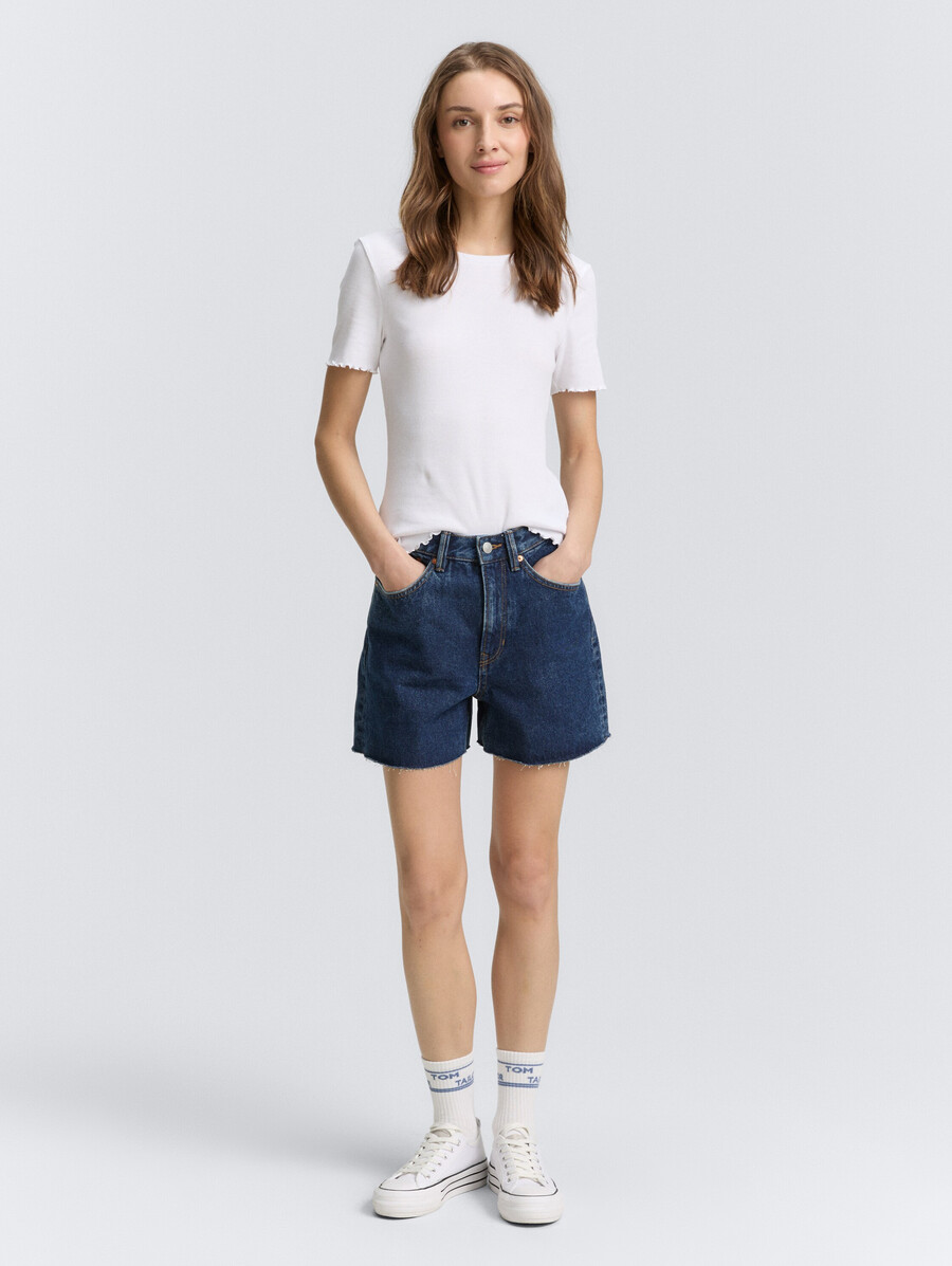 pantalones cortos vaqueros de cintura alta para mamá