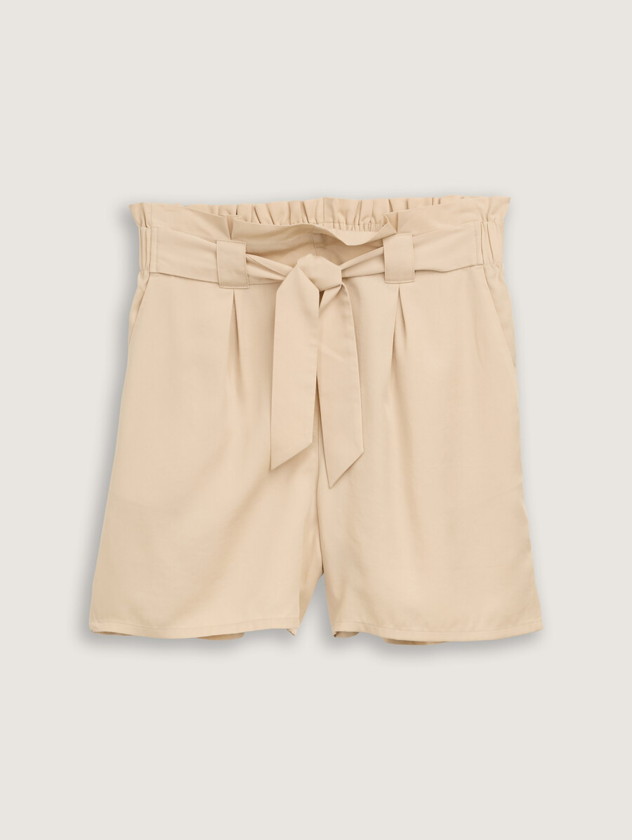 pantalones cortos holgados con diseño de bolsa de papel