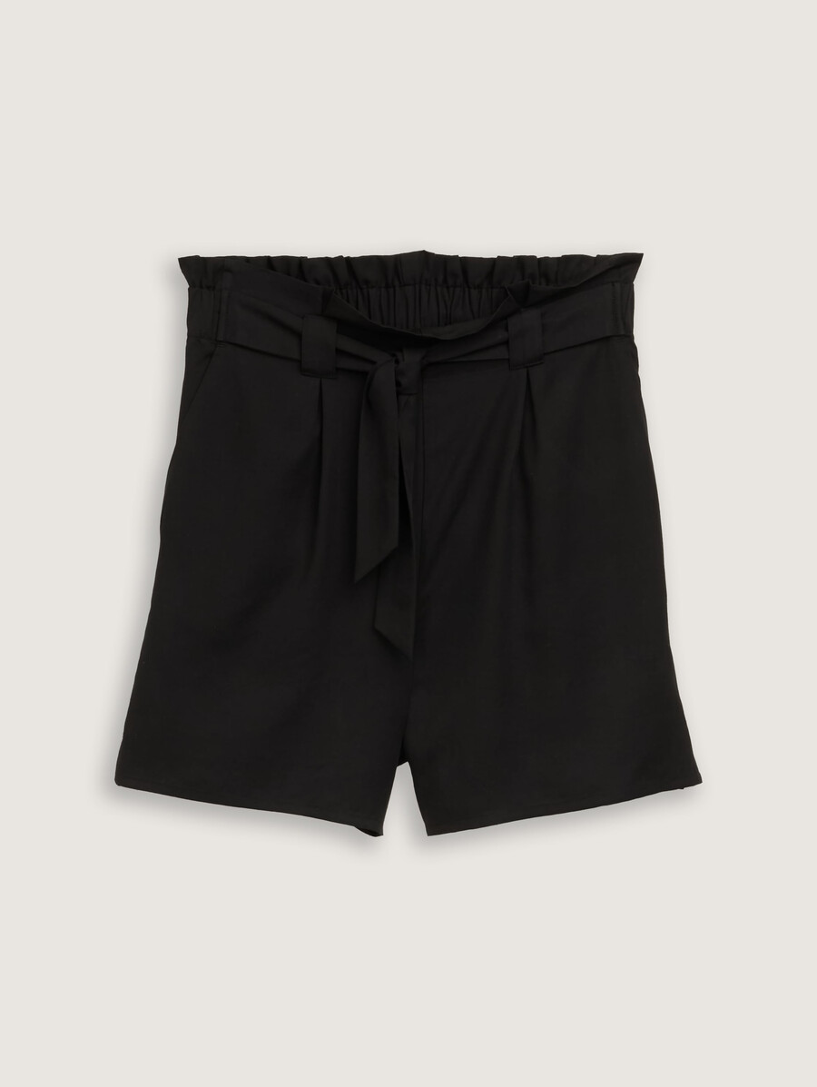 pantalones cortos holgados con diseño de bolsa de papel
