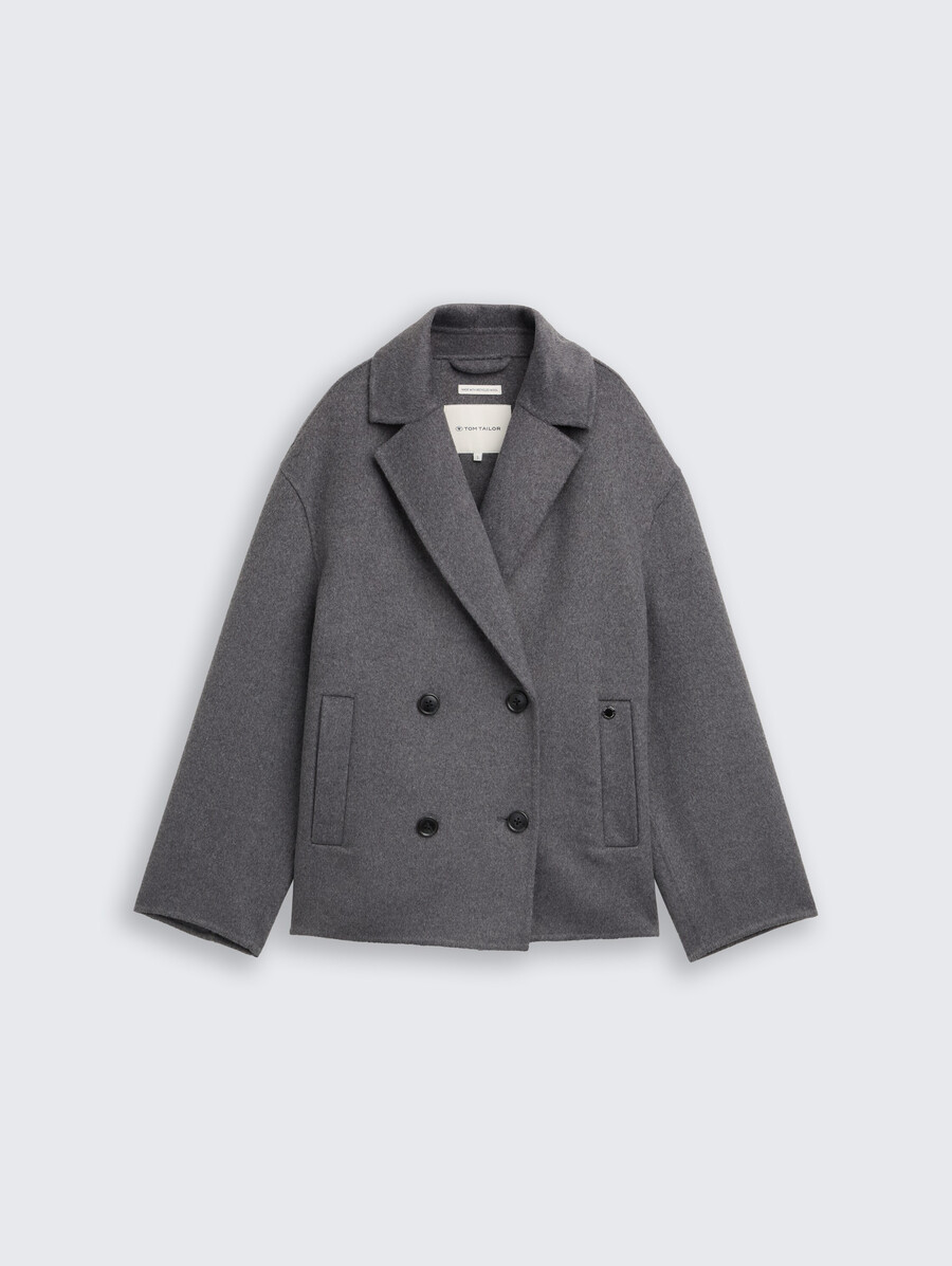 chaqueta tipo cabaña con contenido de lana