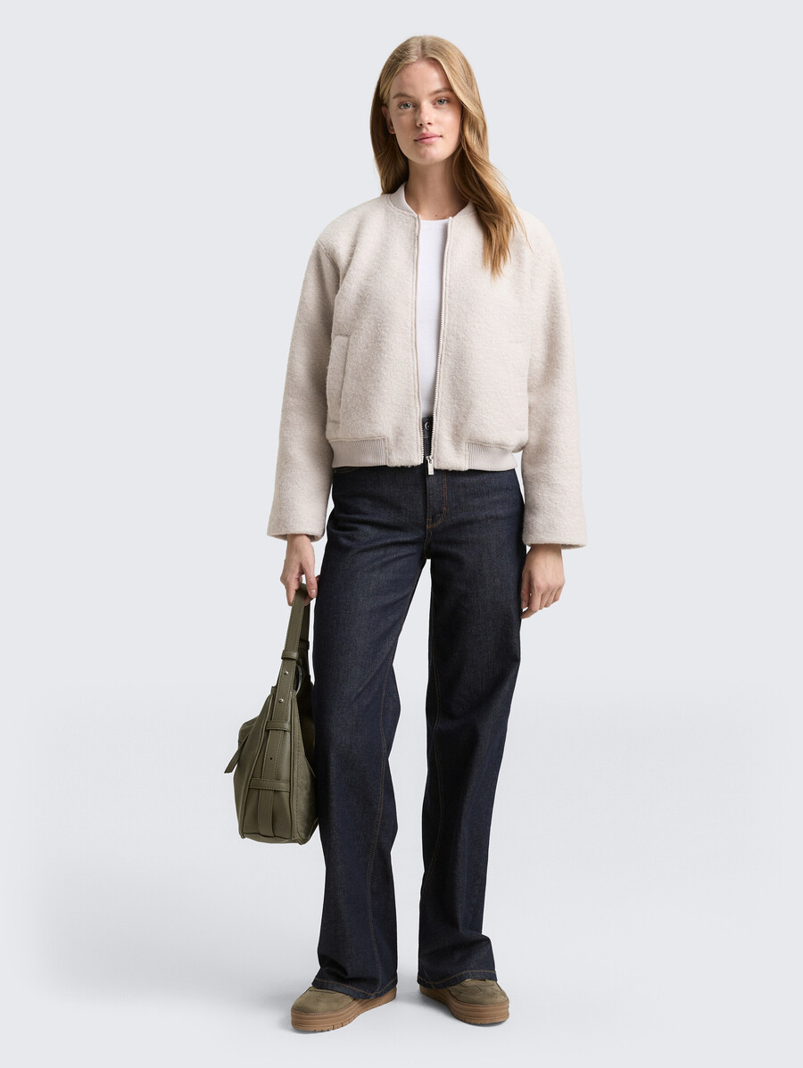 chaqueta bomber de bouclé