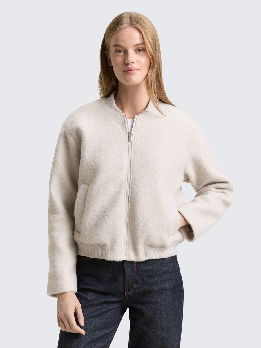 chaqueta bomber de bouclé