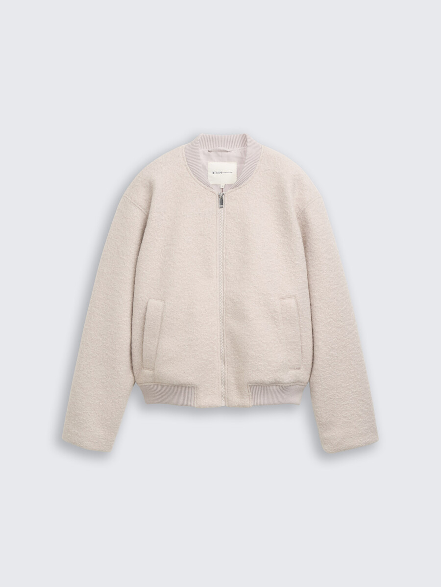 chaqueta bomber de bouclé