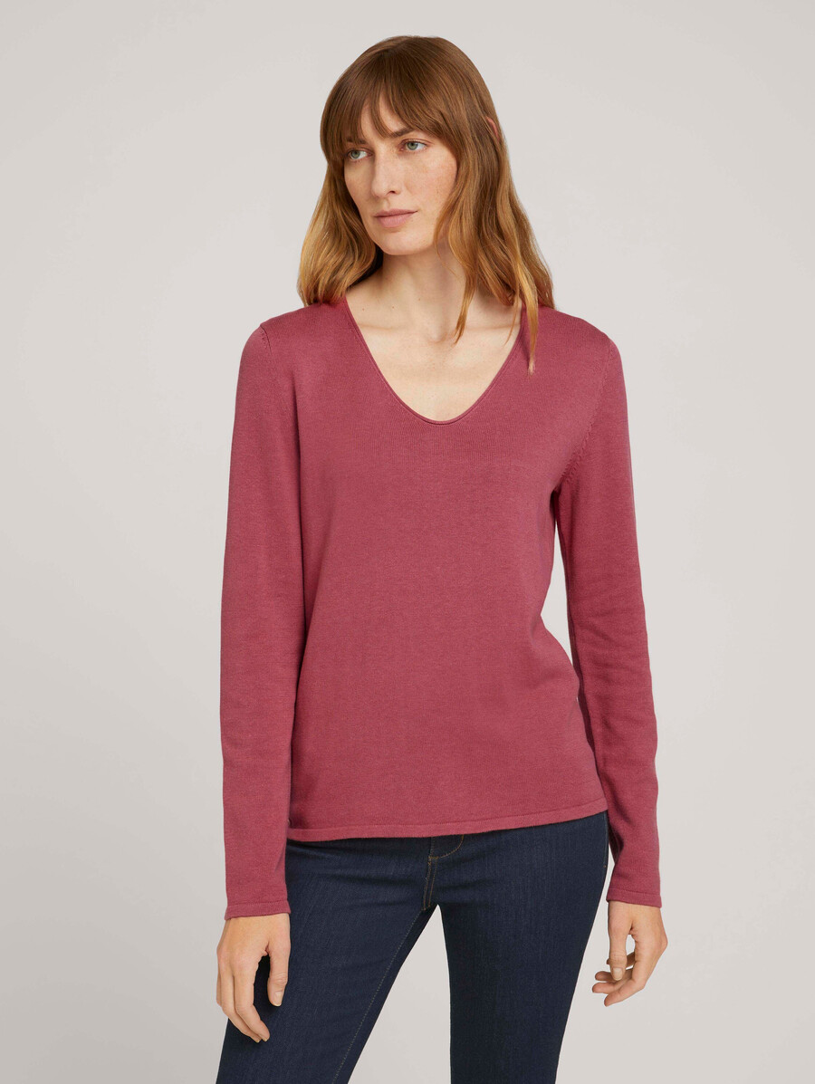 jersey con escote en pico