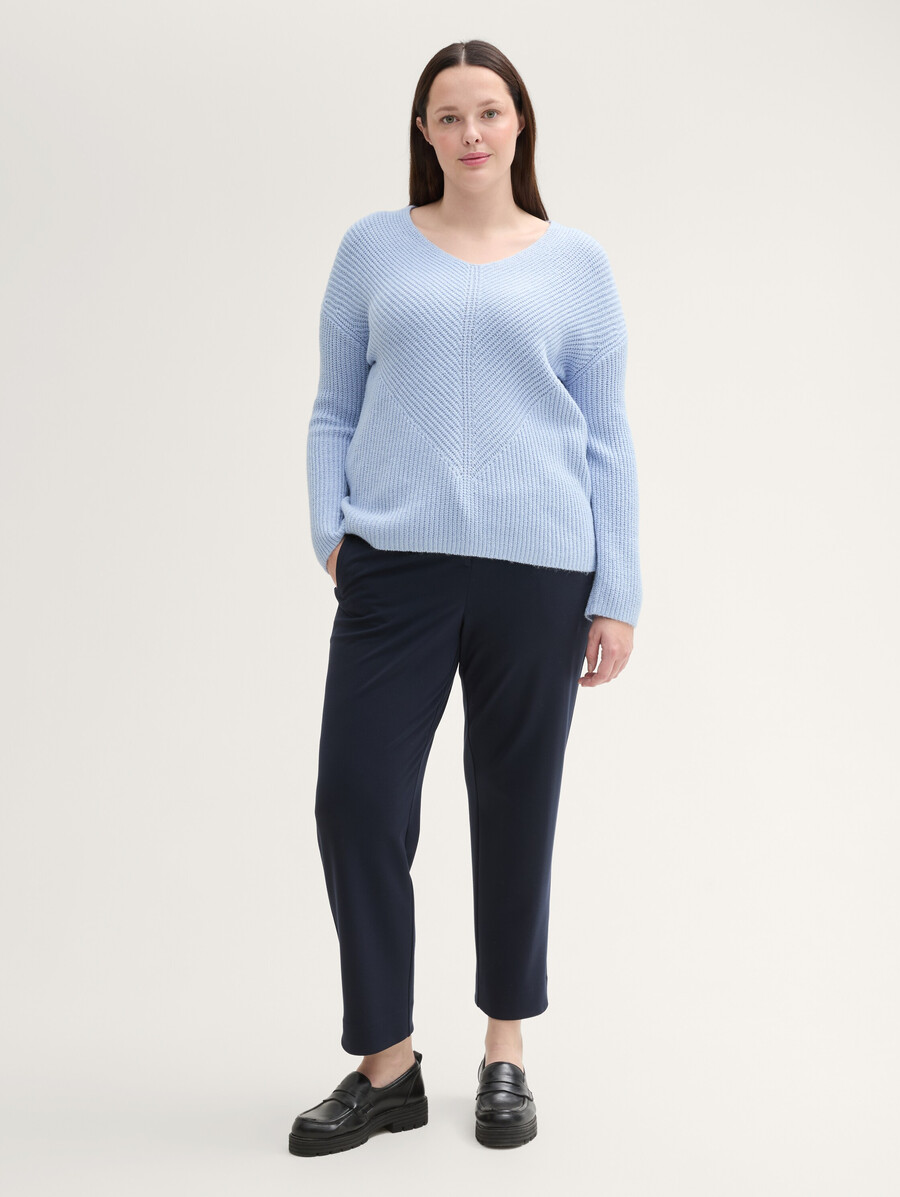 talla grande - jersey de punto con cuello en v