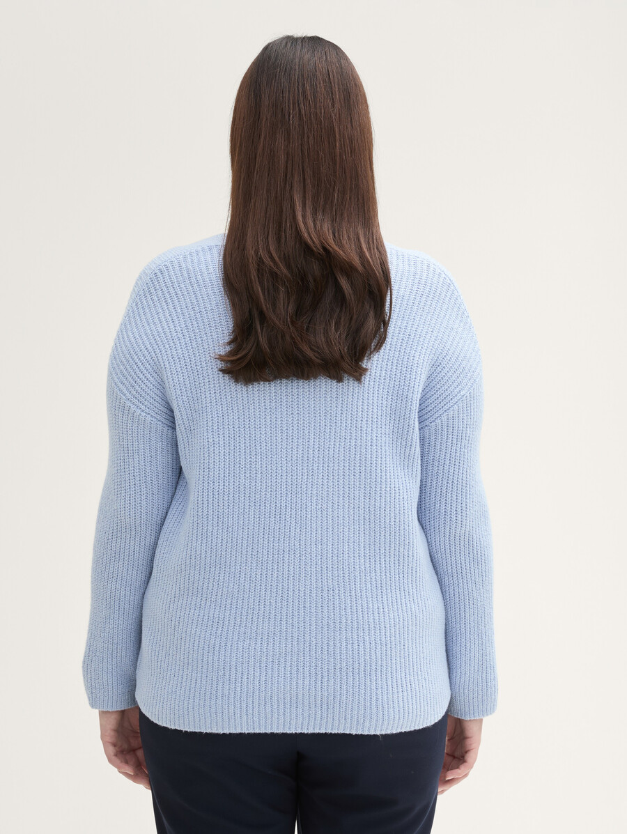 talla grande - jersey de punto con cuello en v