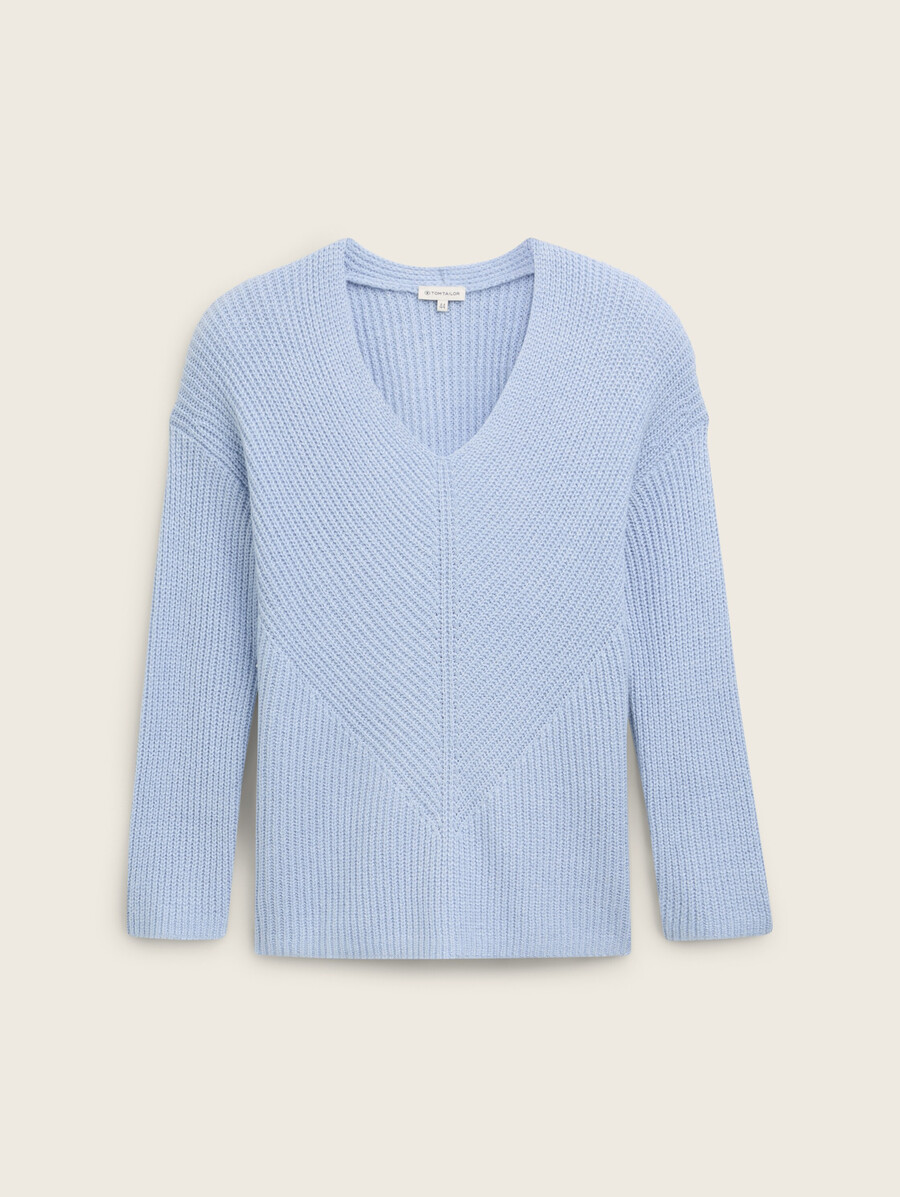 talla grande - jersey de punto con cuello en v