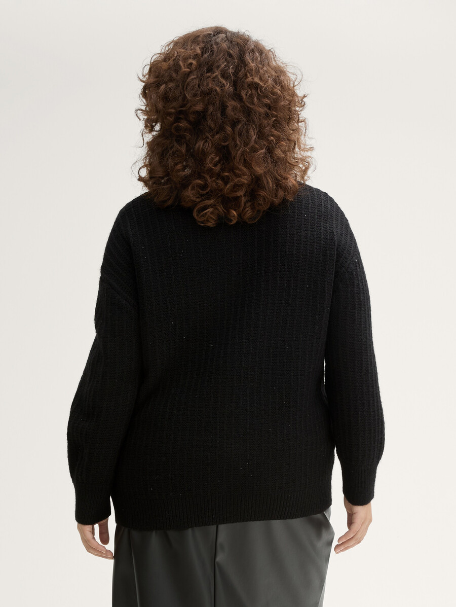 talla grande - jersey de punto con lentejuelas