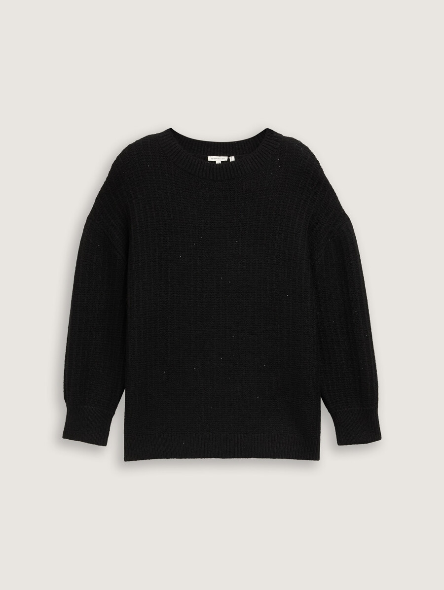 talla grande - jersey de punto con lentejuelas