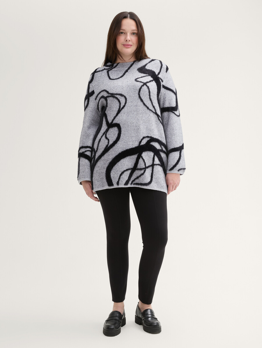 talla grande - jersey de punto holgado con estampado