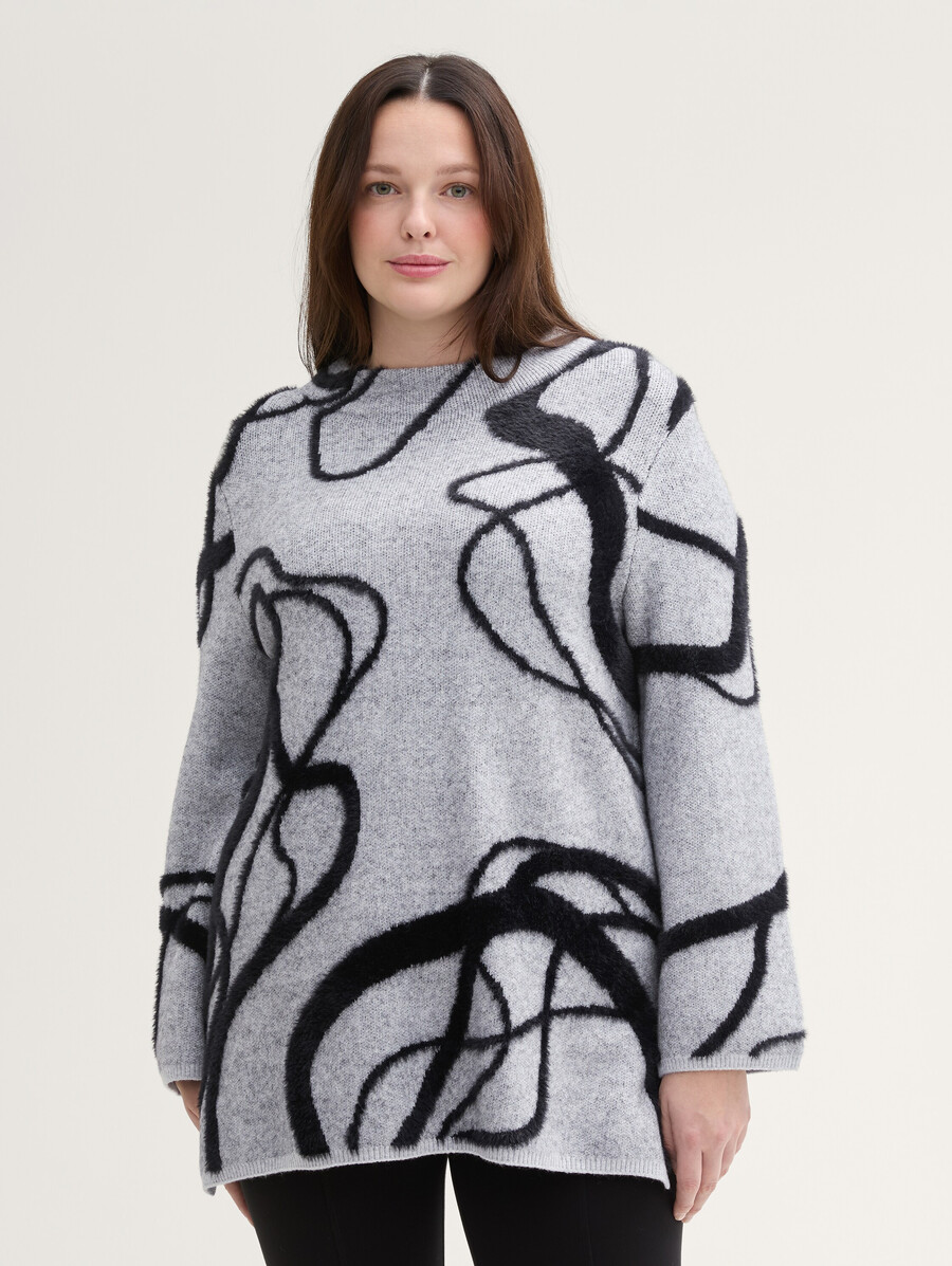 talla grande - jersey de punto holgado con estampado