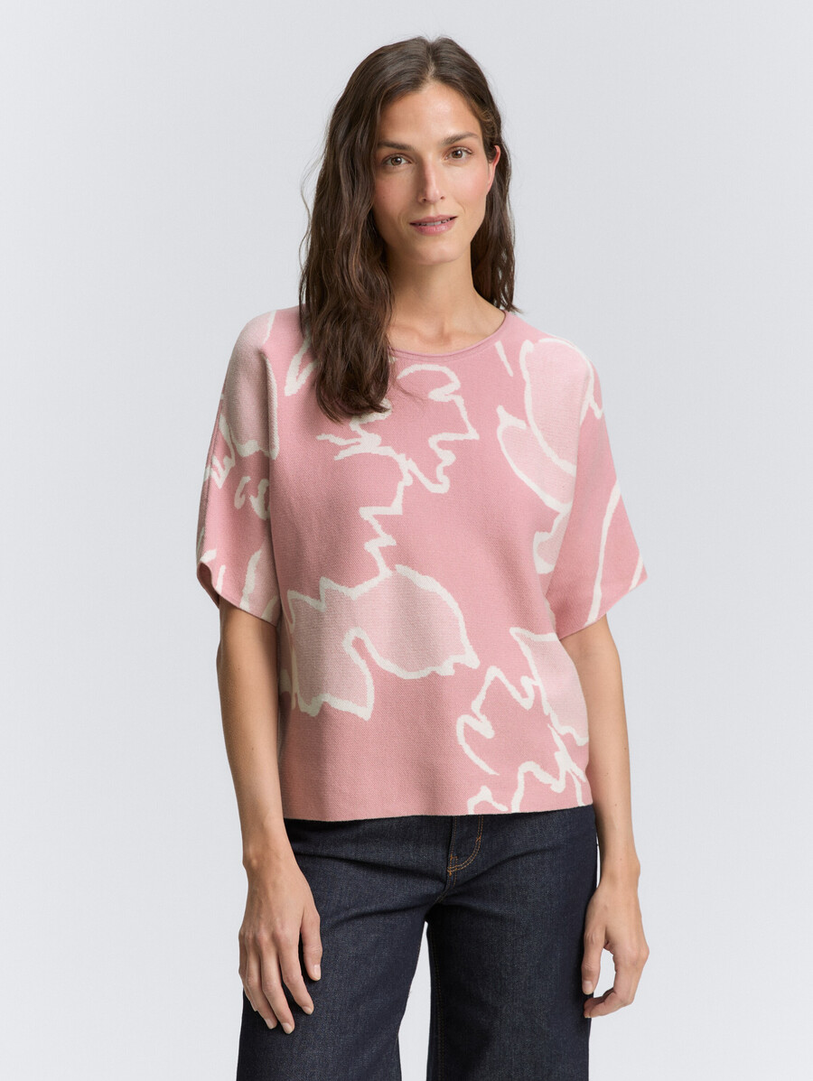 jersey de punto holgado con estampado