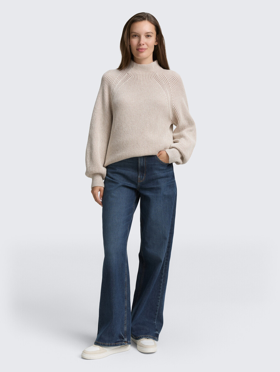 jersey de punto holgado con cuello alto