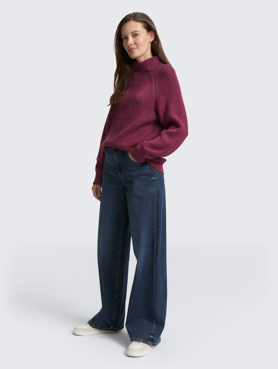 jersey de punto holgado con cuello alto