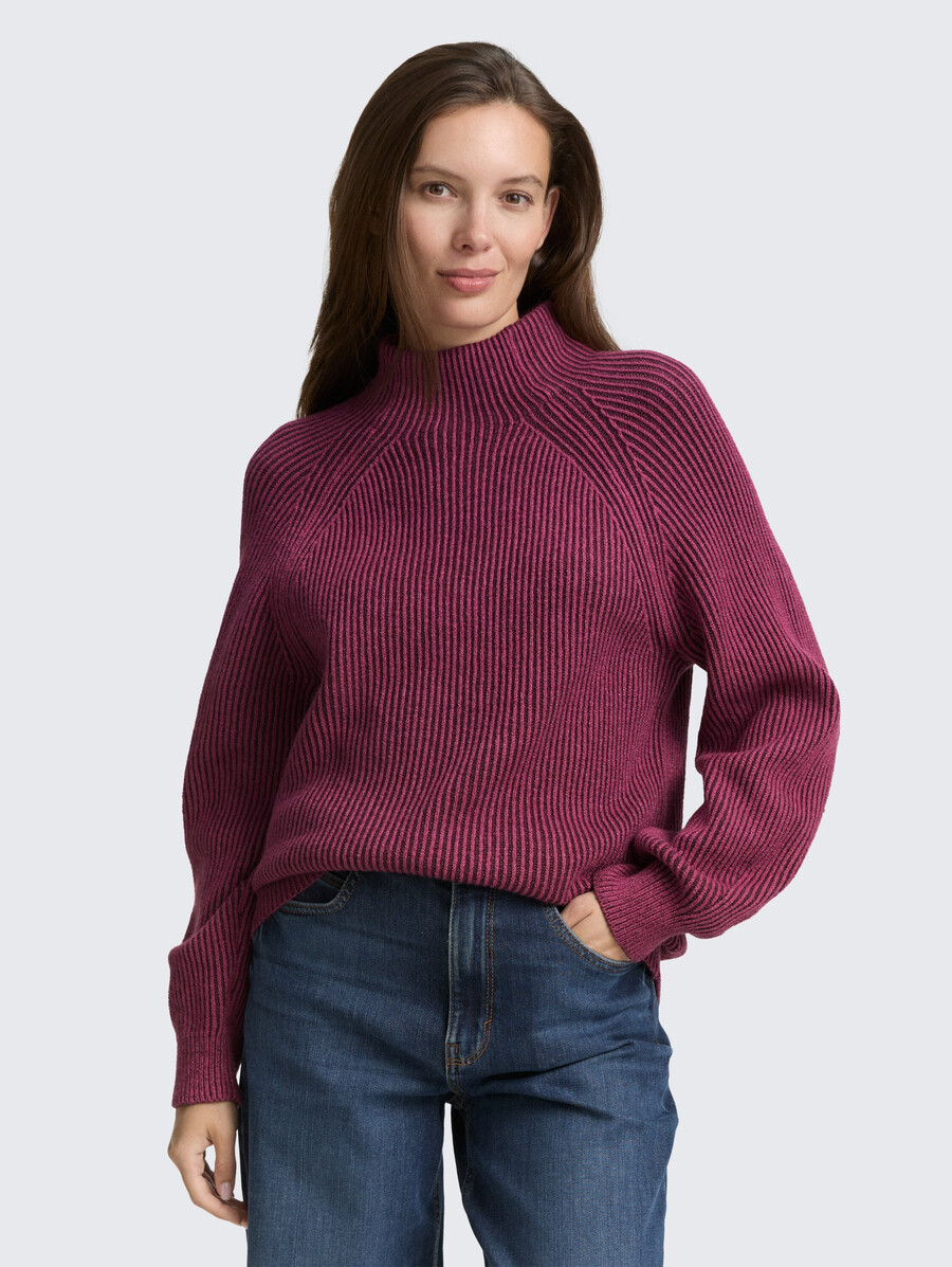 jersey de punto holgado con cuello alto